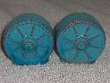 Wagonwheel Shakers glazed turquoise